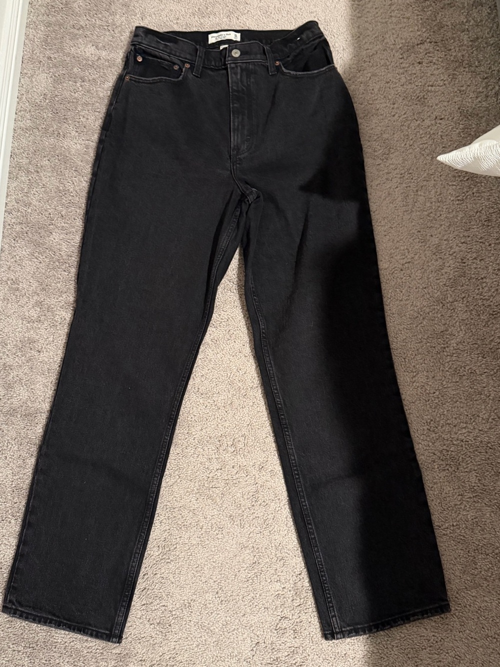 Abercrombie & Fitch Black Ultra high rise Straight-Leg Women’s Jeans